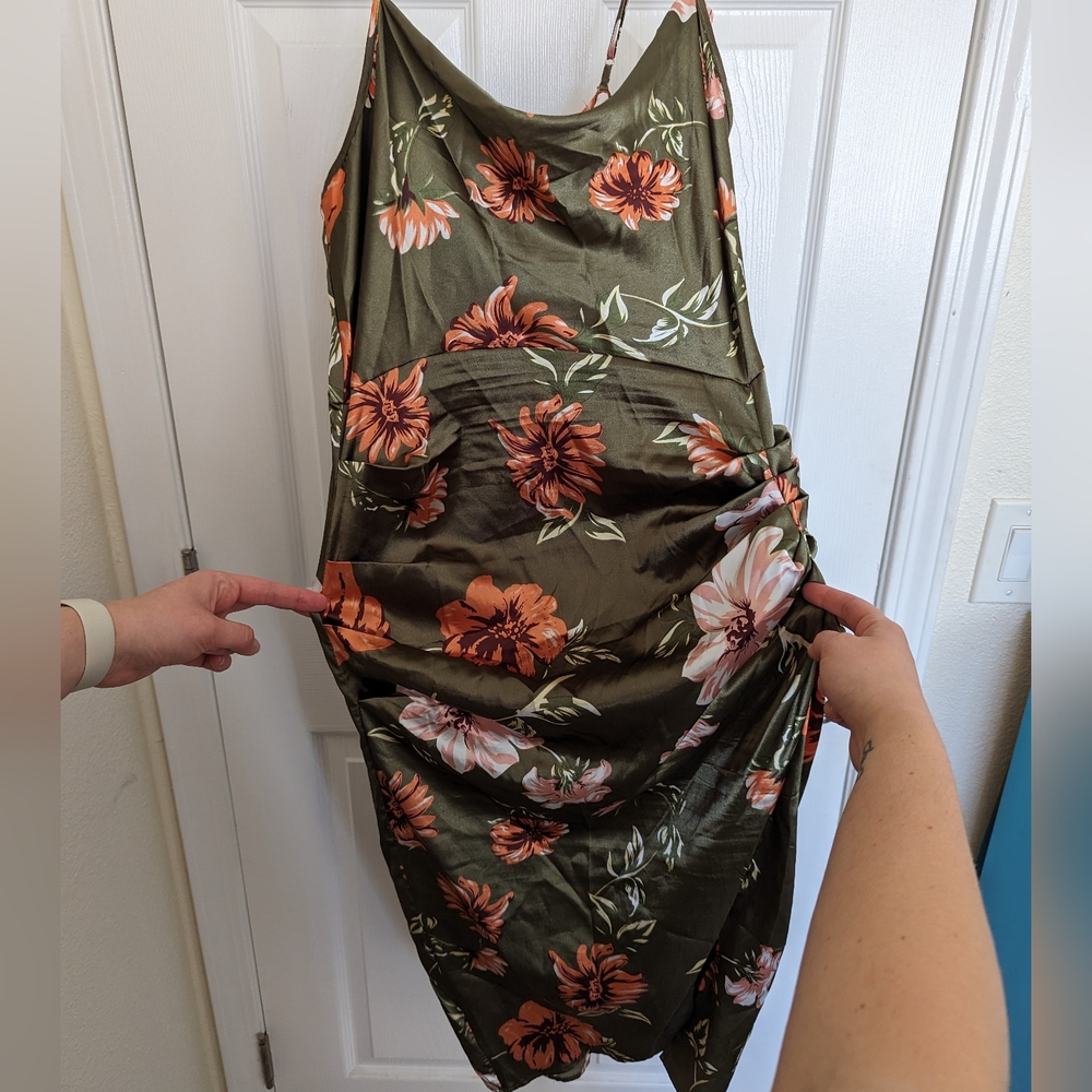 Green Dress with Floral pattern